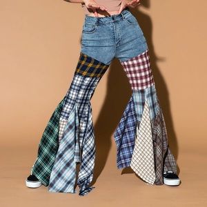 Dressed in Lala Grunge Goddess Denim + Flannel Pants